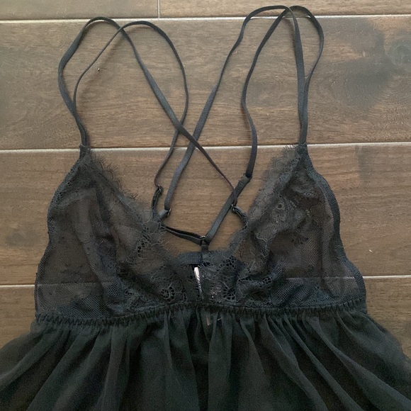 Victoria secret sexy babydoll nightgown lingerie black NWT Sz M lace - Picture 3 of 6